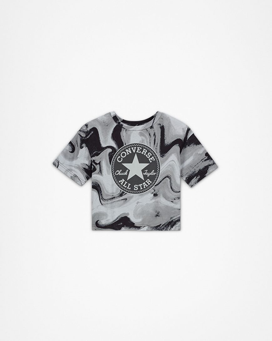 Camiseta Converse Dye Printed Chuck Taylor Patch Boxy Menina Pretas | PT Z0734P1